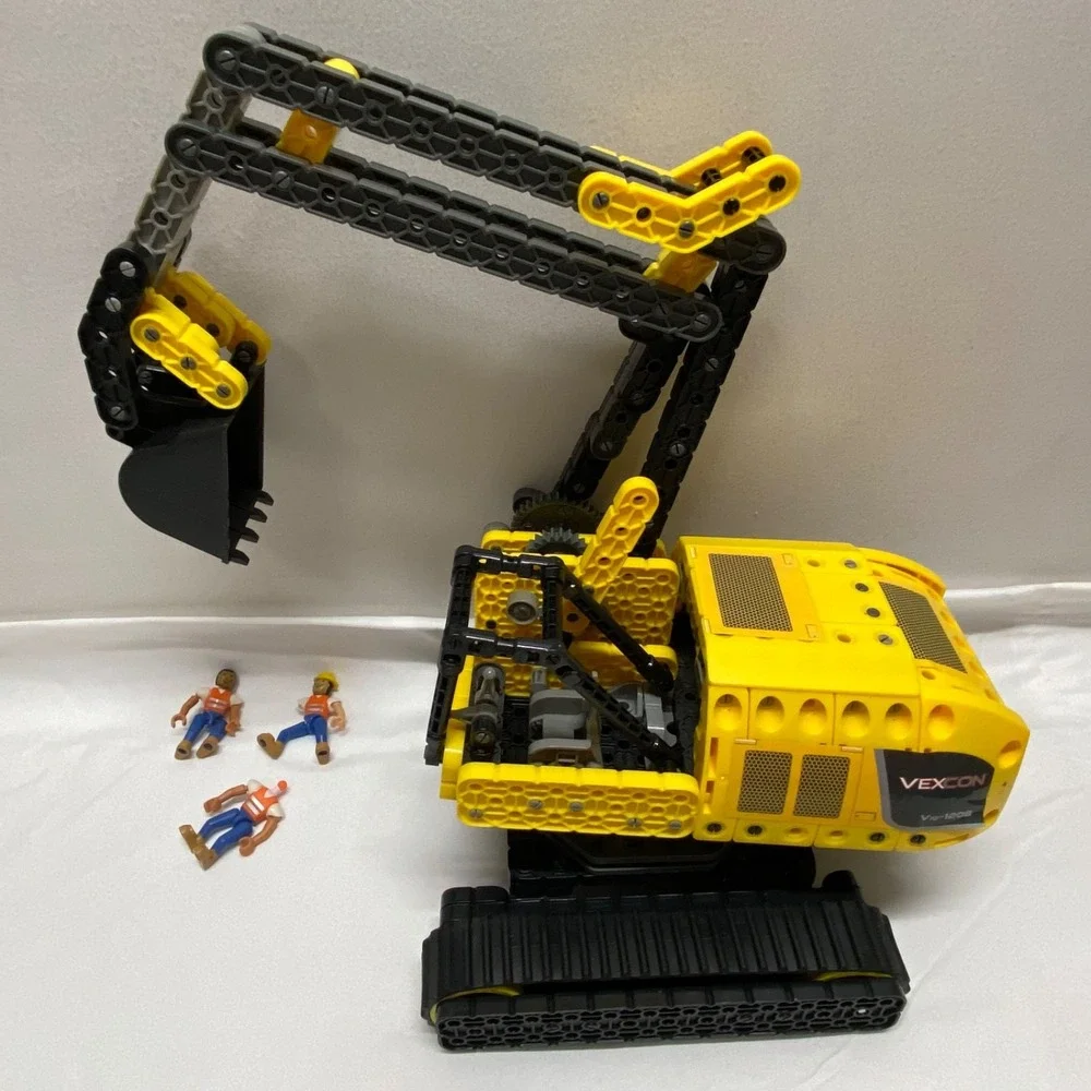 LEGO Technic Excavator Vexcon VIQ-1208 + 3 Worker Men Missing Limbs No Manuals